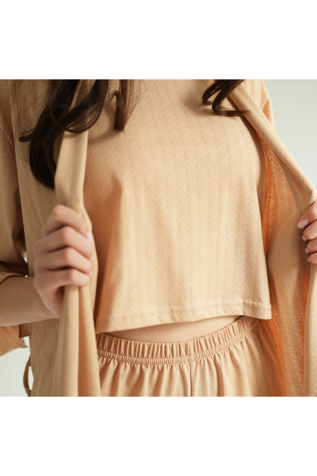 Піжама жіноча бежевий кулір пеньє