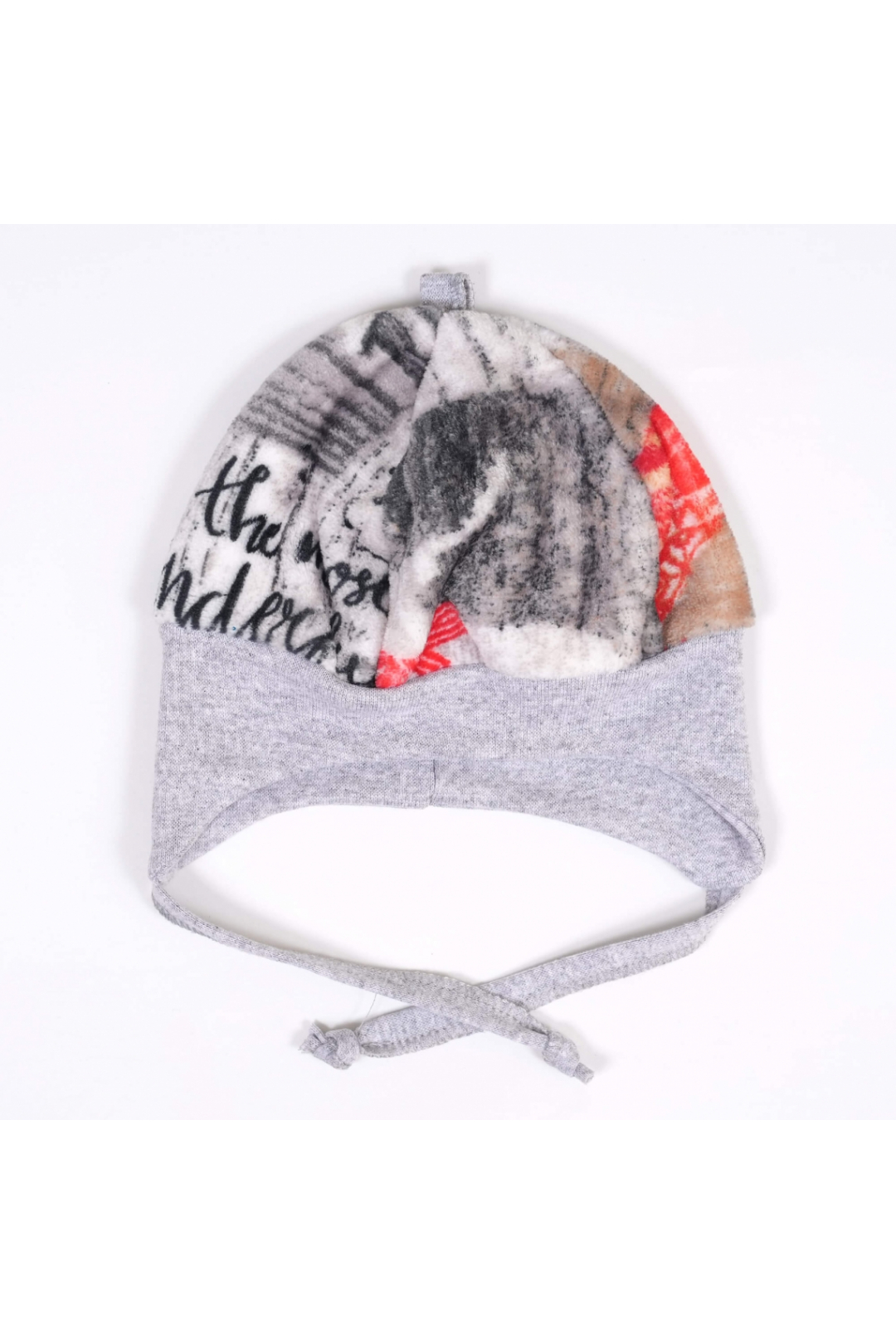 Шапочка для малят тепла сірий велсофт