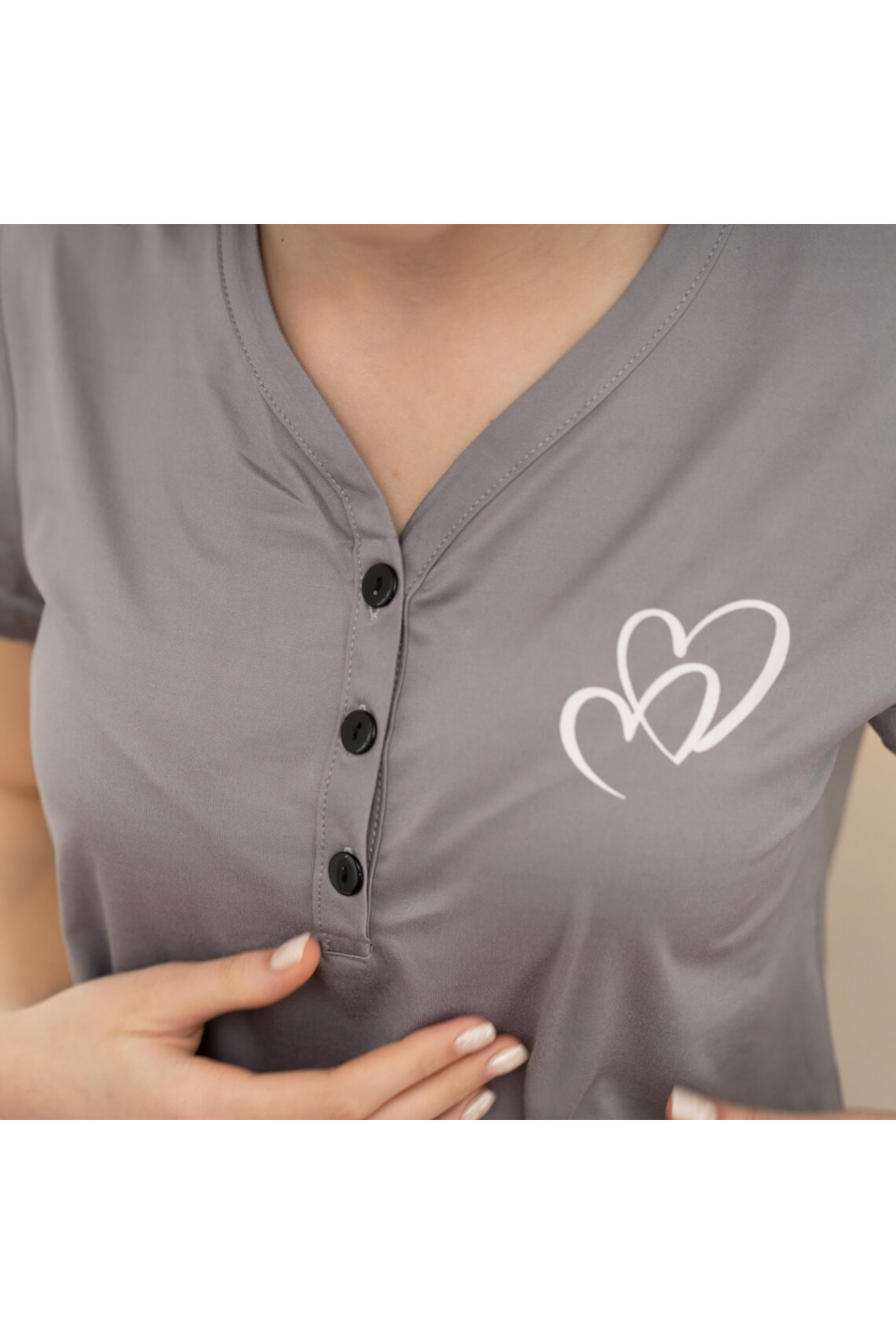 Піжама жіноча сірий стретч-кулір