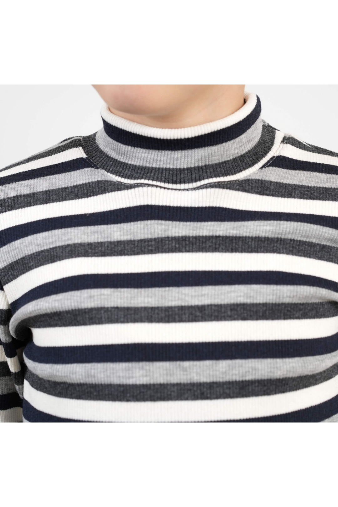 Гольф для хлопчика сірий рубчик з начісом