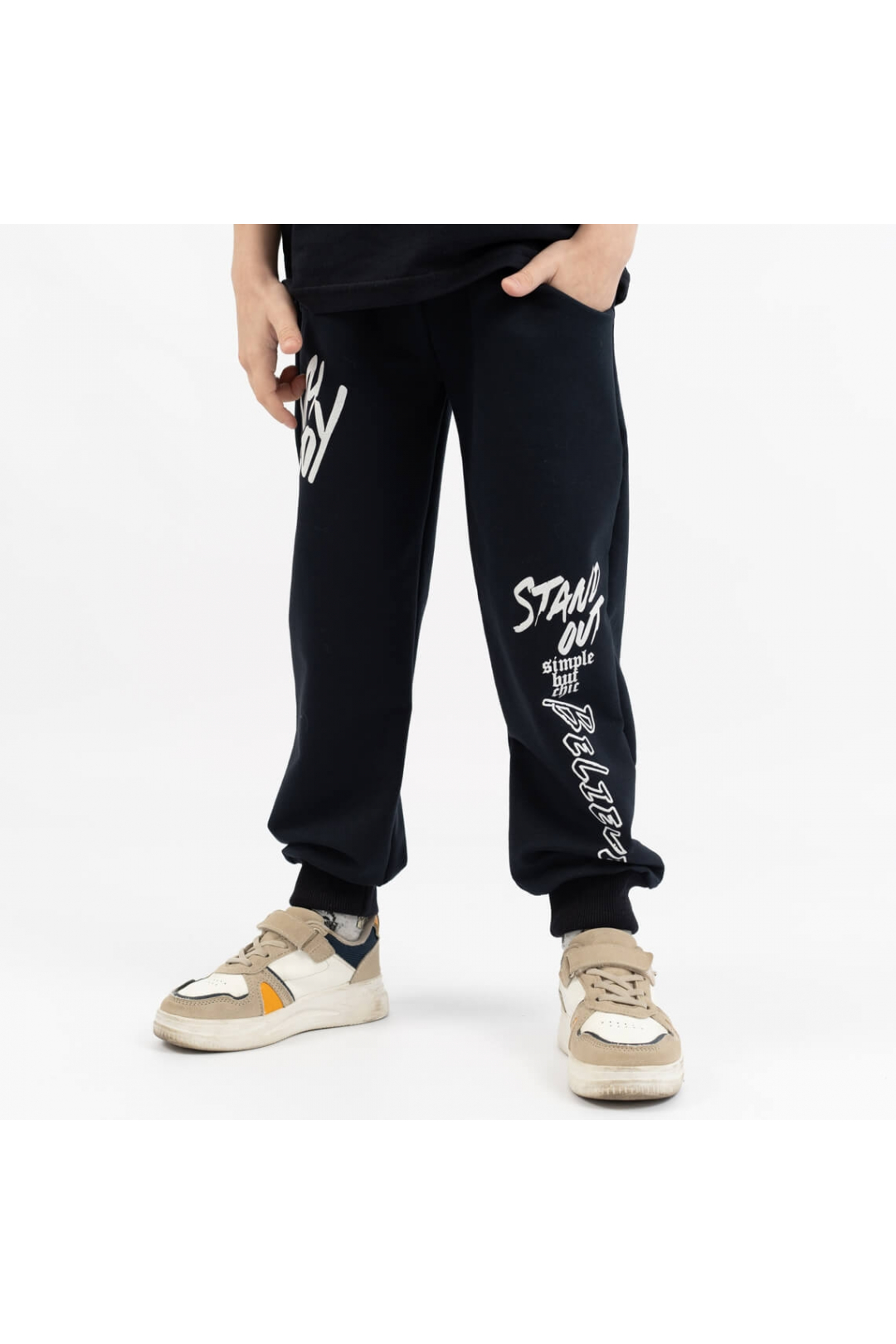 Штани для хлопчика темно-синій двонитка