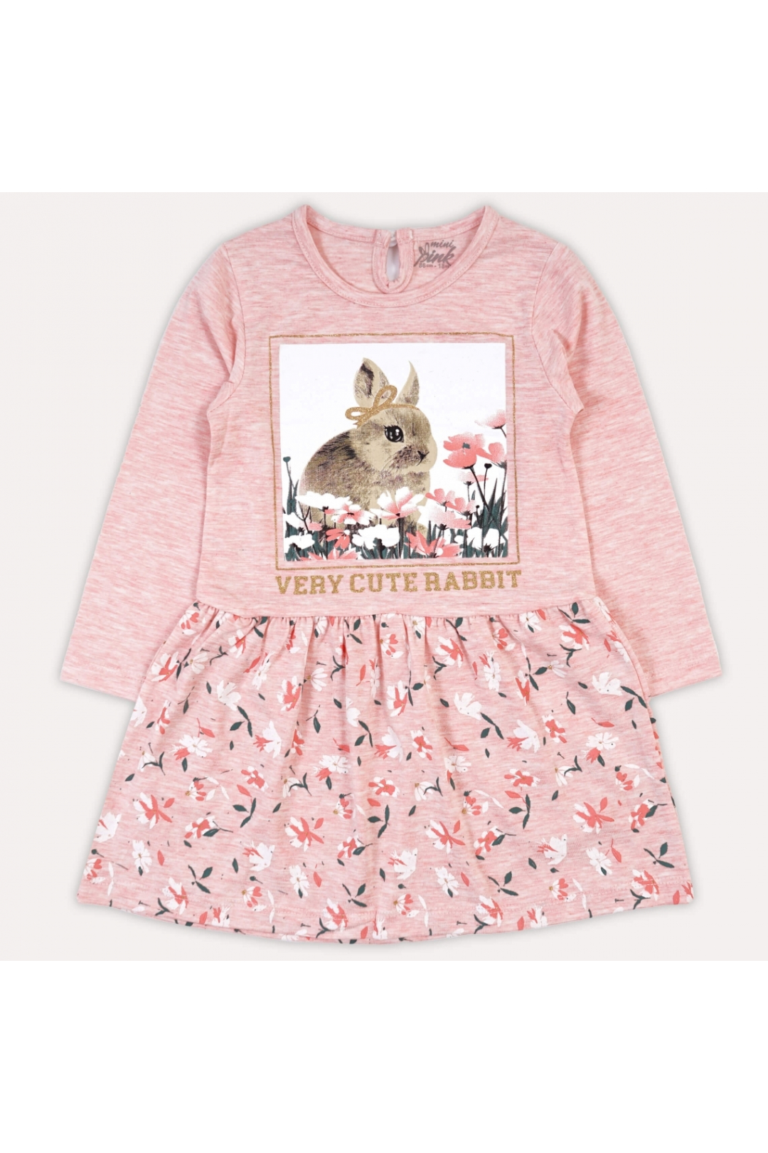 Сукня з Зайчиком для дівчинки рожевий фулікра