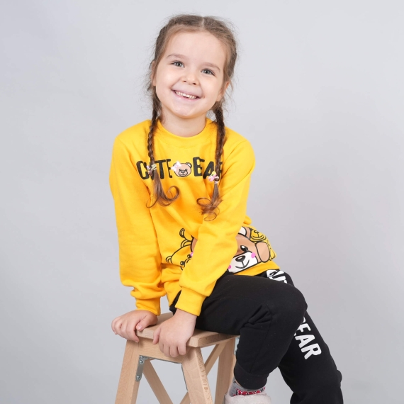 Костюм для дівчинки Міні жовтий начіс (футер)