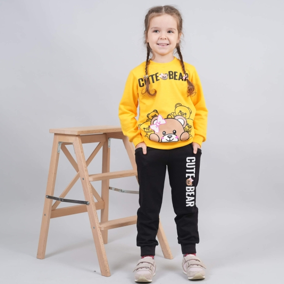 Костюм для дівчинки Міні жовтий начіс (футер)