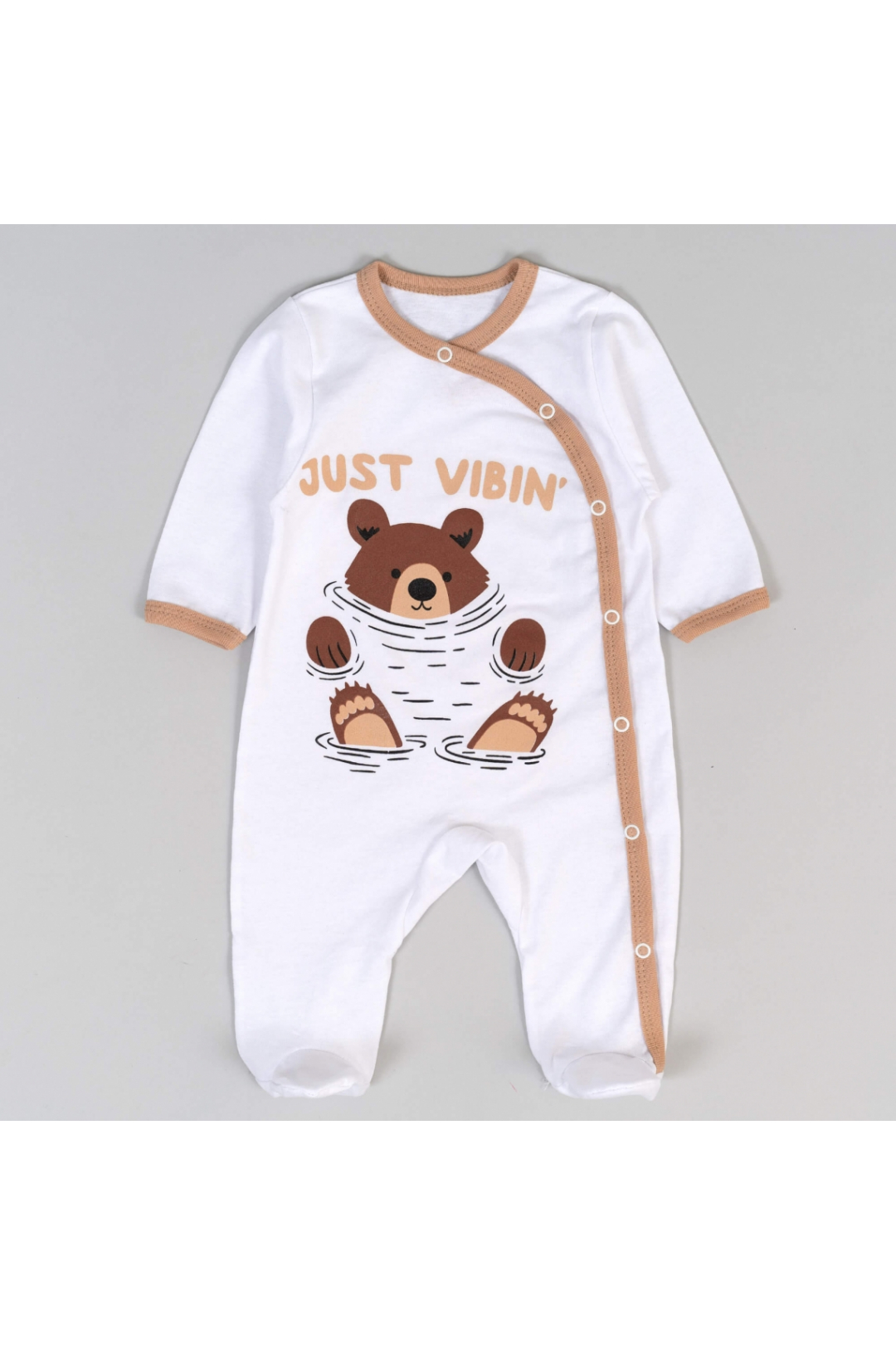 Чоловічок для малят Ведмедик білий кулір