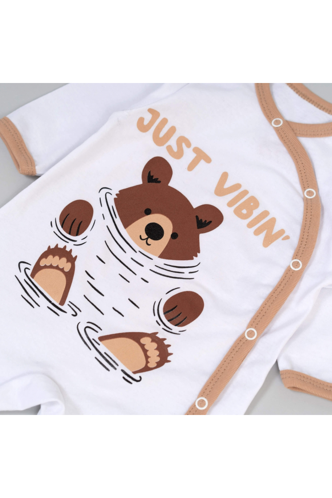 Чоловічок для малят Ведмедик білий кулір