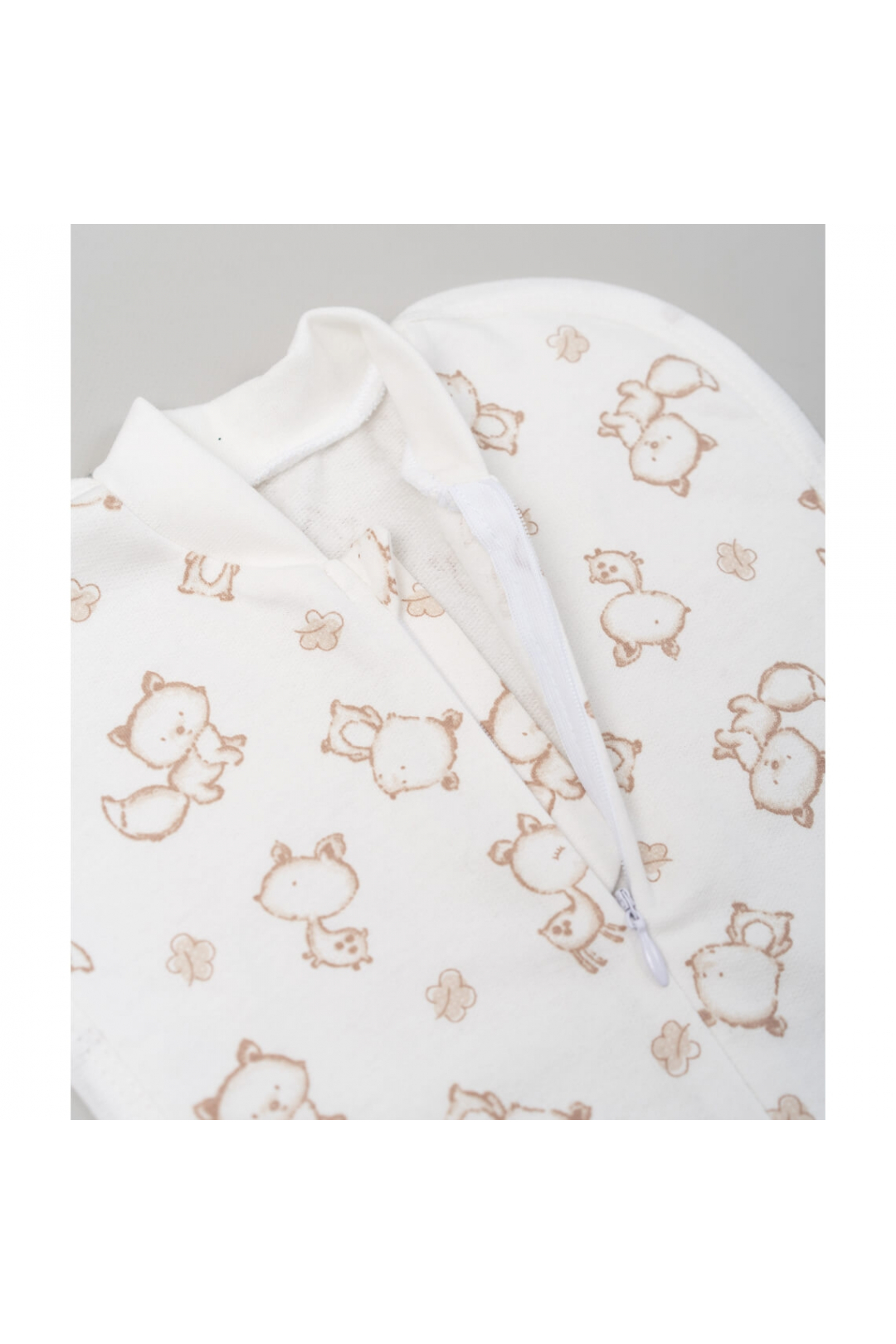 Пелюшка-кокон з шапочкою Звірята молочний начіс