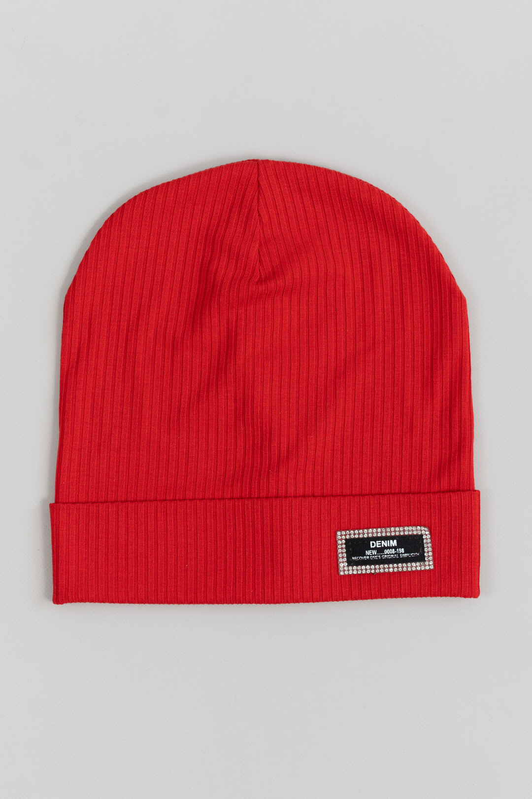 Шапка для дівчинки червоний рубчик-мустанг