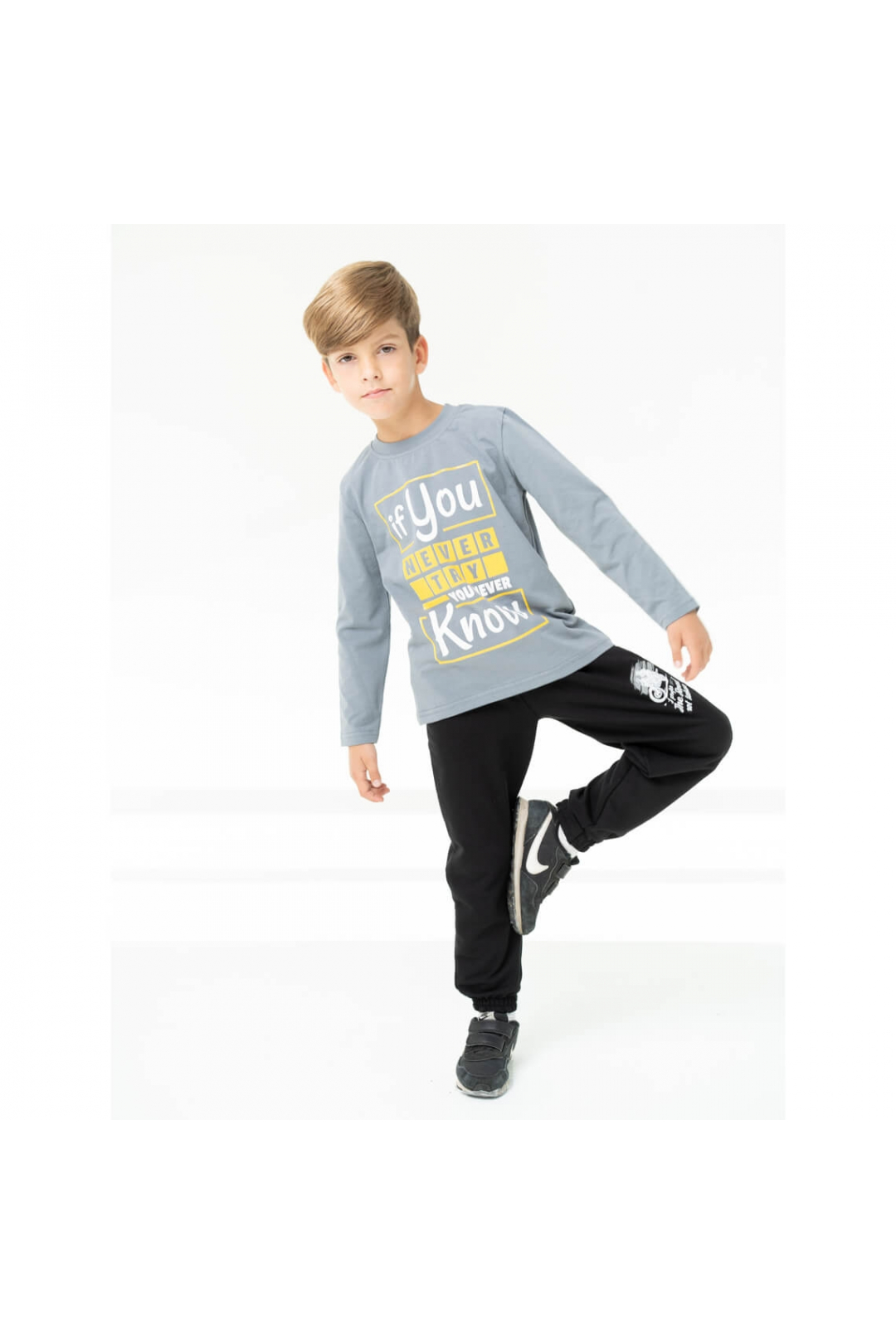 Лонгслів для хлопчика графіт фулікра