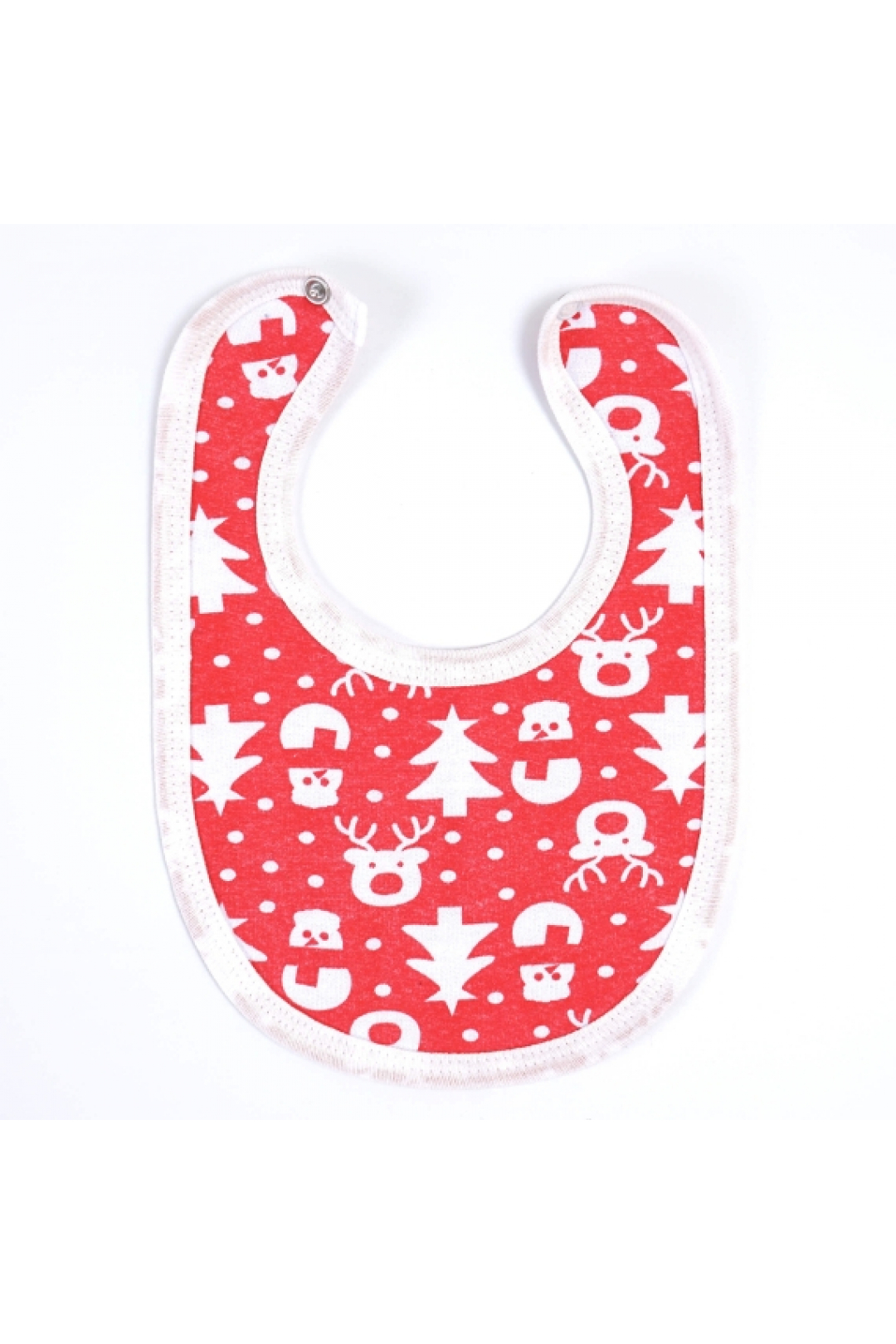 Слинявчик дитячий новорічний червоний начіс (футер)
