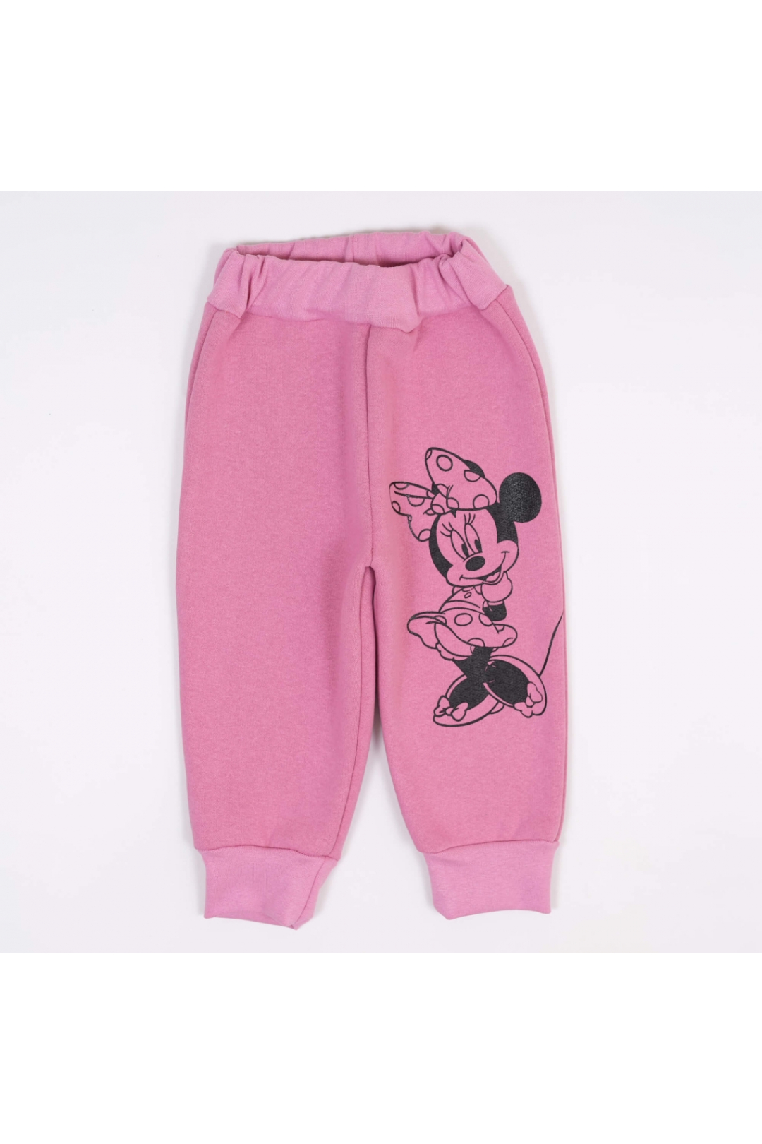 Штанці теплі для дівчинки рожевий тринитка на флісі