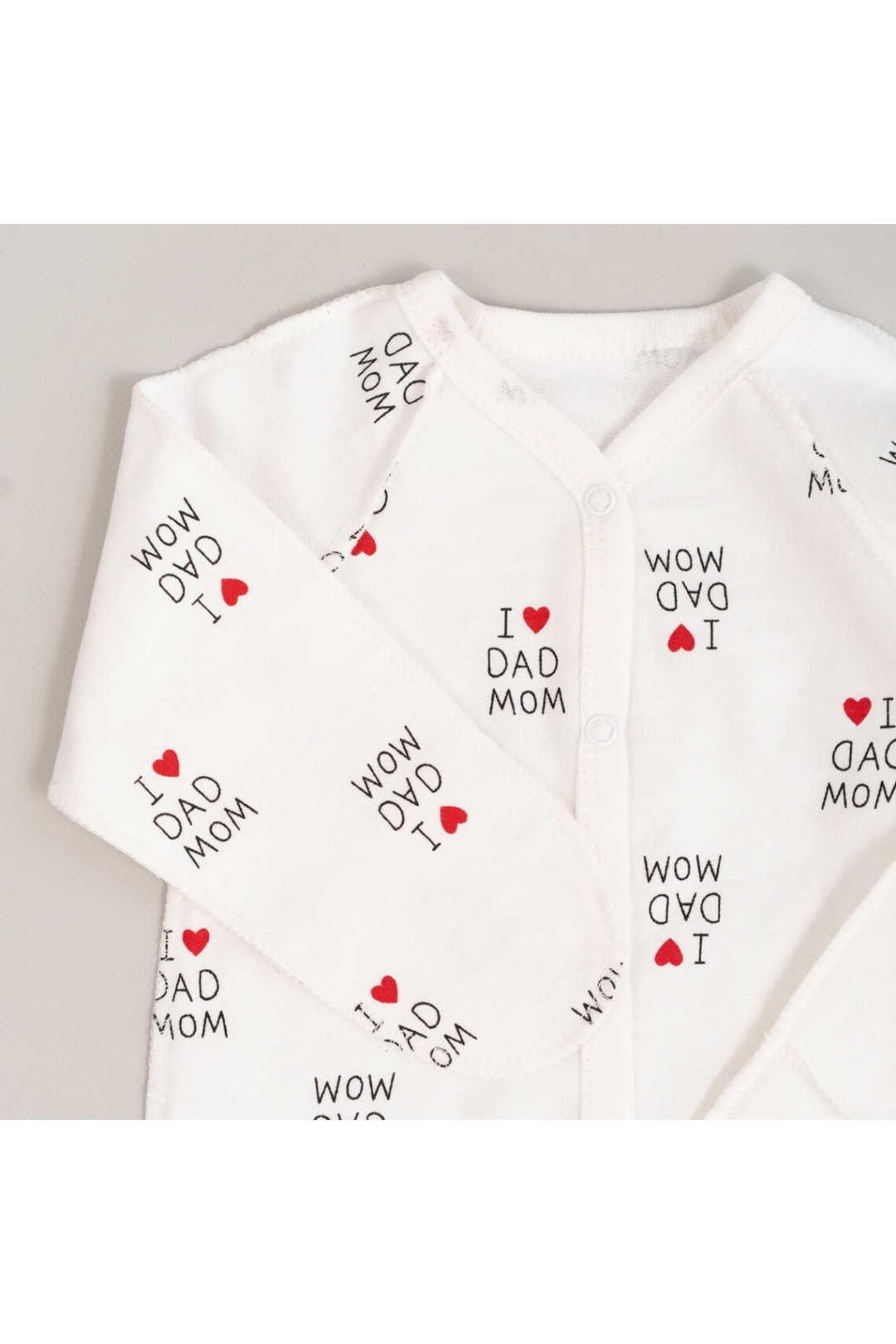 Комплект для новонародених Люблю маму, тата молочний начіс (футер)