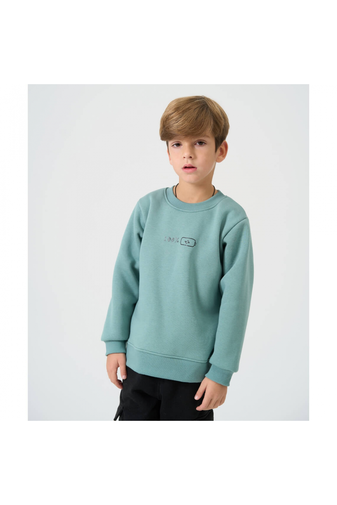 Світшот для хлопчика ментол тринитка на флісі