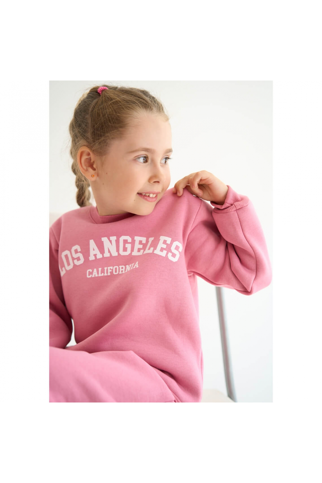 Костюм теплий для дівчинки рожевий тринитка на флісі