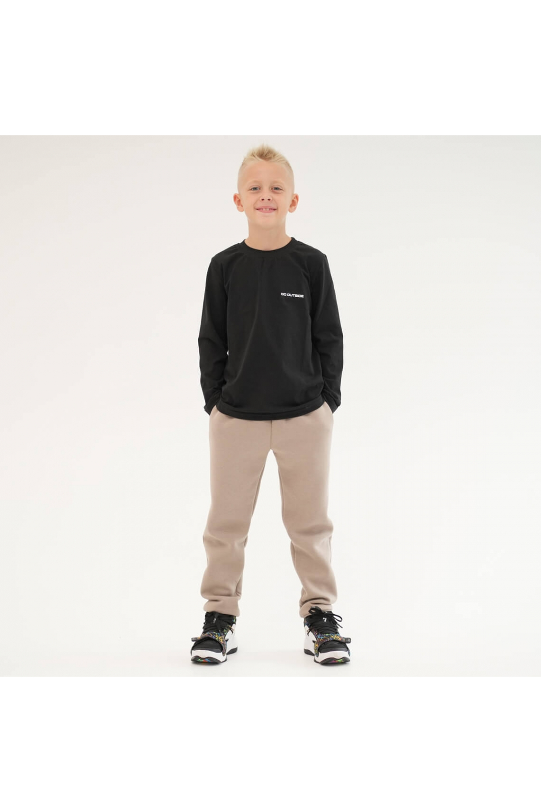 Лонгслів для хлопчика чорний фулікра