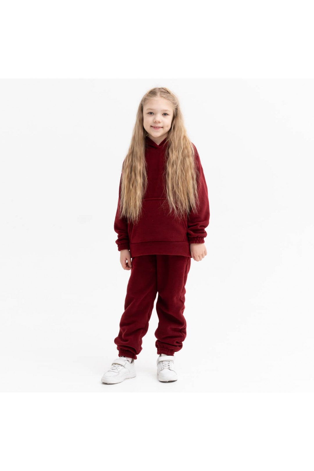 Костюм флісовий для дівчинки бордо фліс