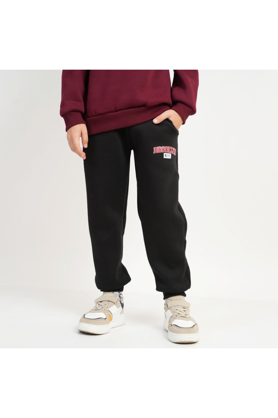 Костюм теплий для хлопчика бордо тринитка на флісі