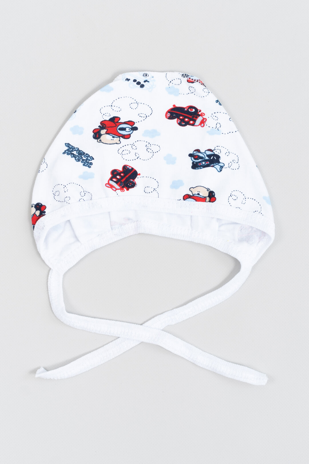 Шапочка ясельна Літаки білий інтерлок
