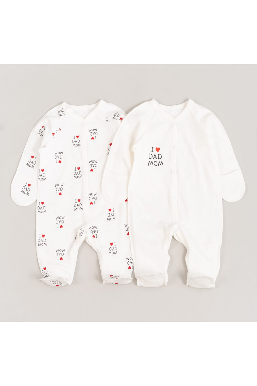 Чоловічки Сліпи Пара сліпів для новонароджених  " Тато кохає мене" молочний начіс (футер)