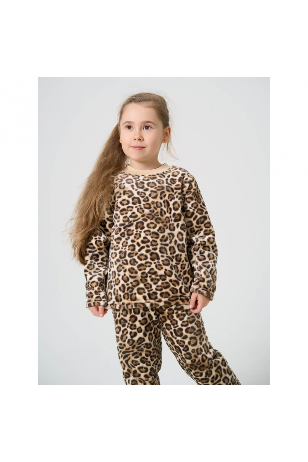 Піжама для дівчинки Лео бежевий велсофт