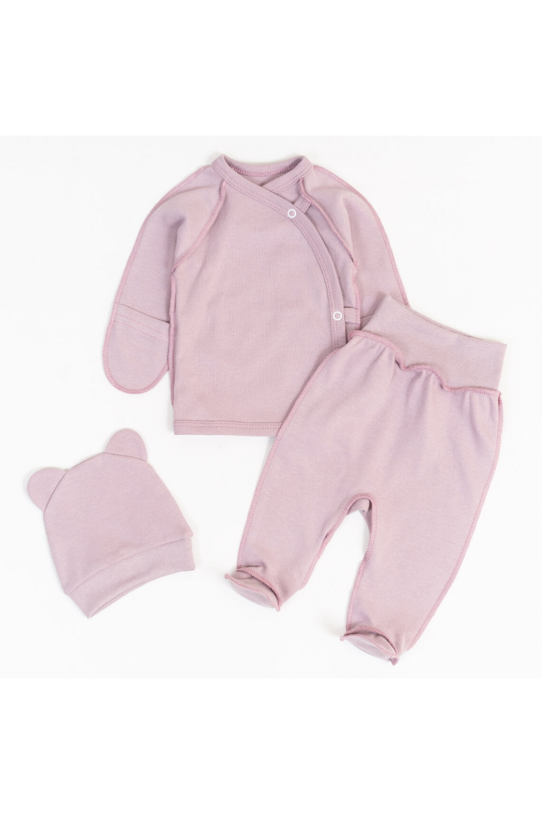 Комплект для новонароджених ліловий інтерлок пеньє