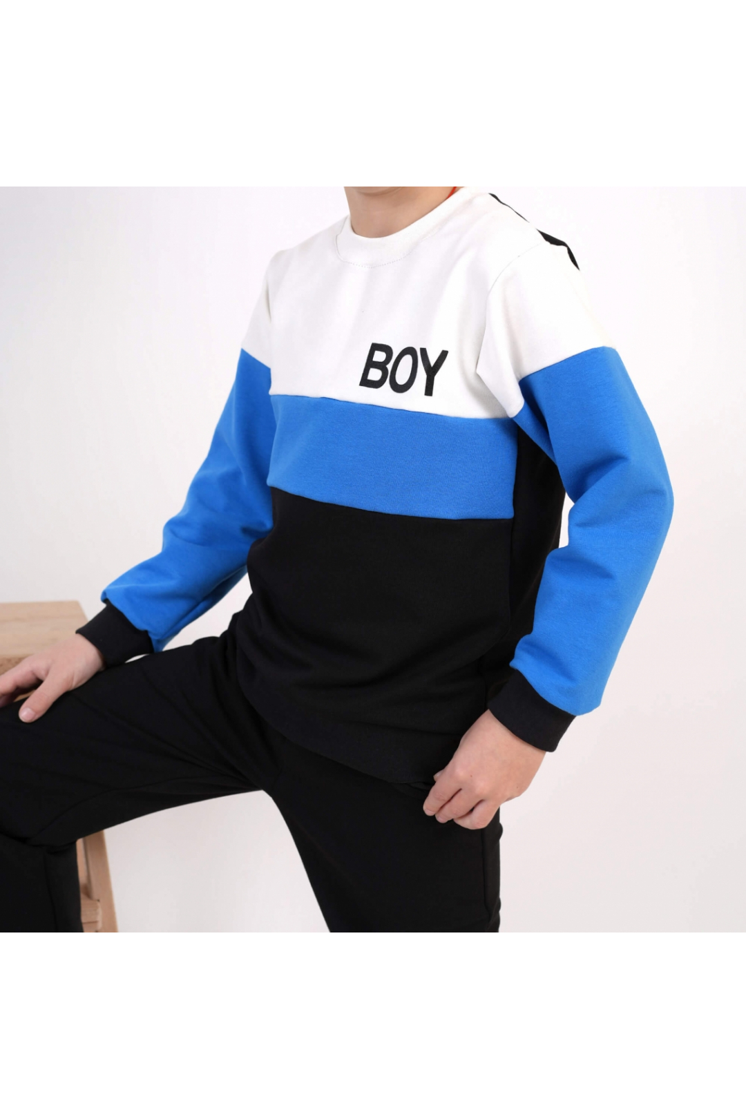 Костюм для хлопчика волошковий двонитка