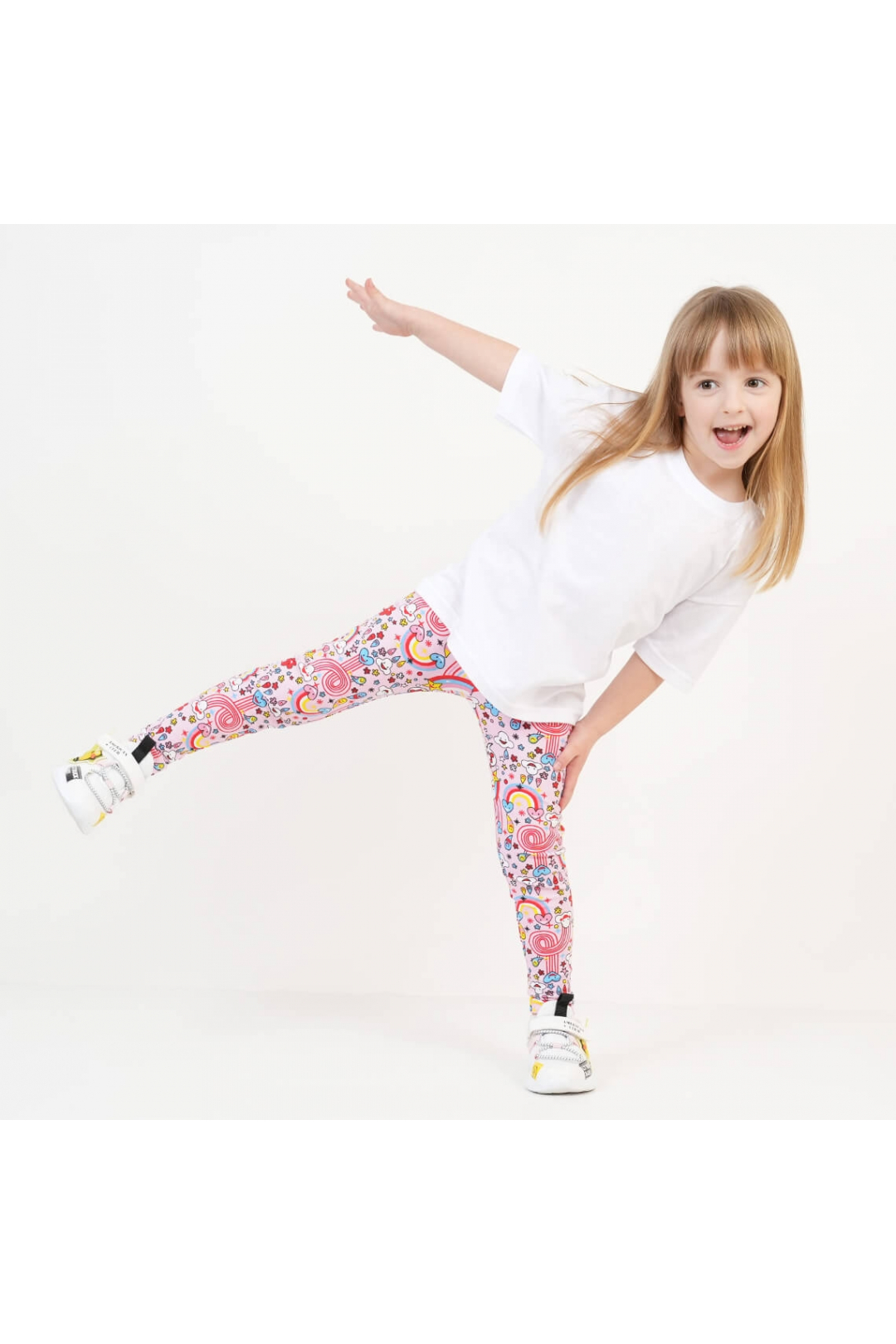 Лосіни для дівчинки Веселки бірюзовий двонитка