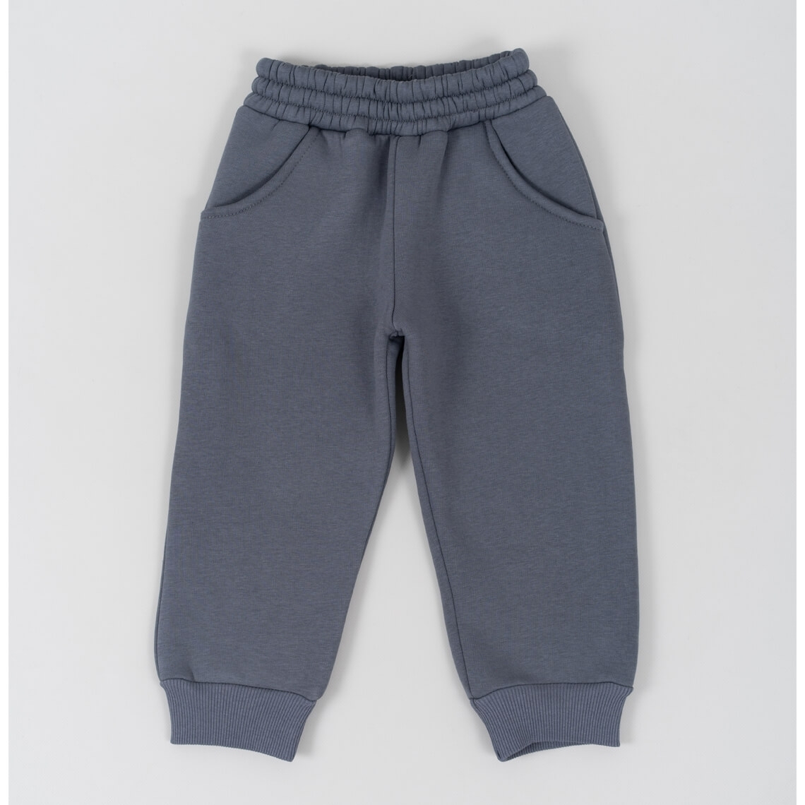 Теплі штанці для дівчинки графіт тринитка на флісі