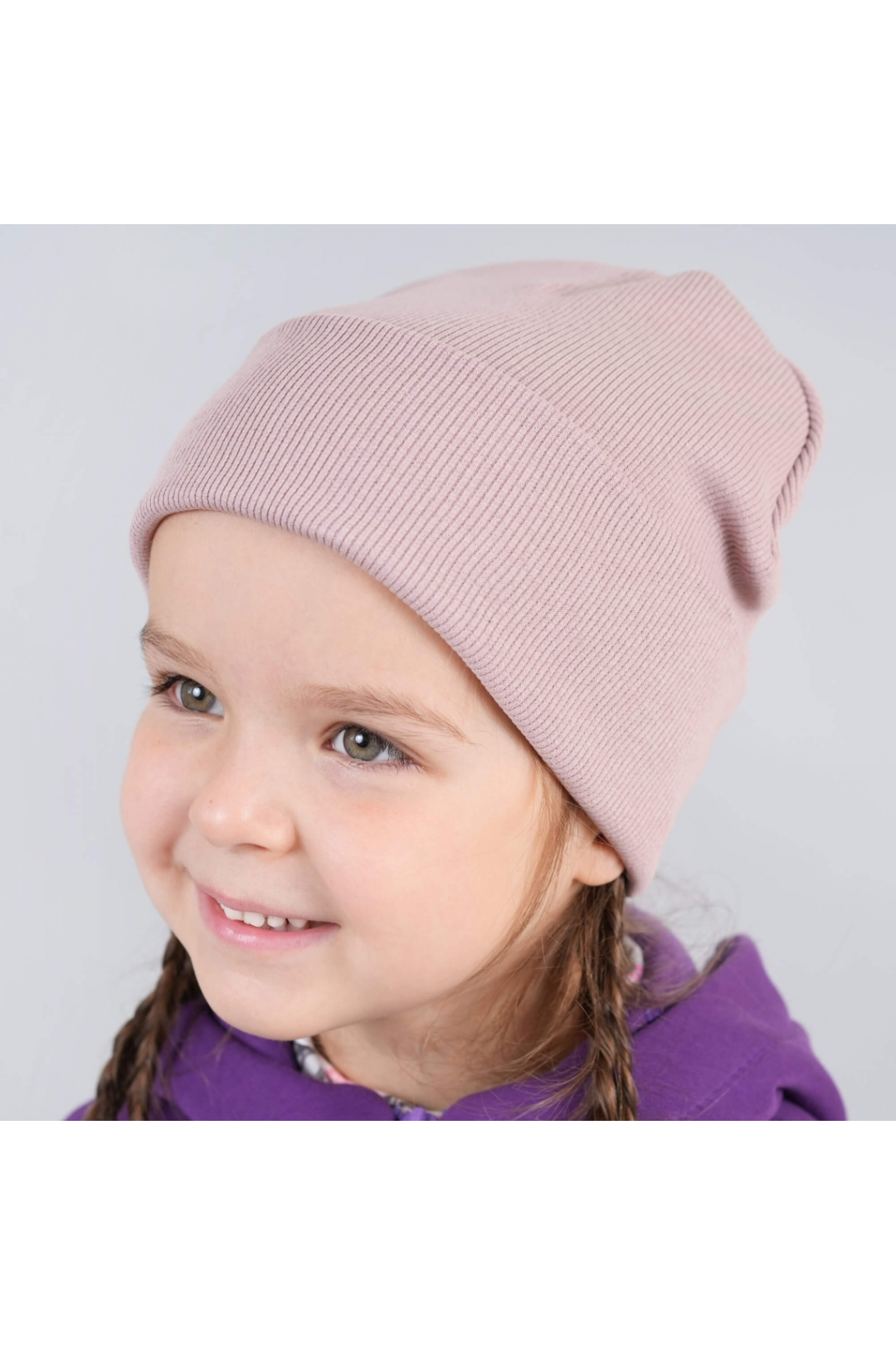 Шапка для дівчинки мокко стретч