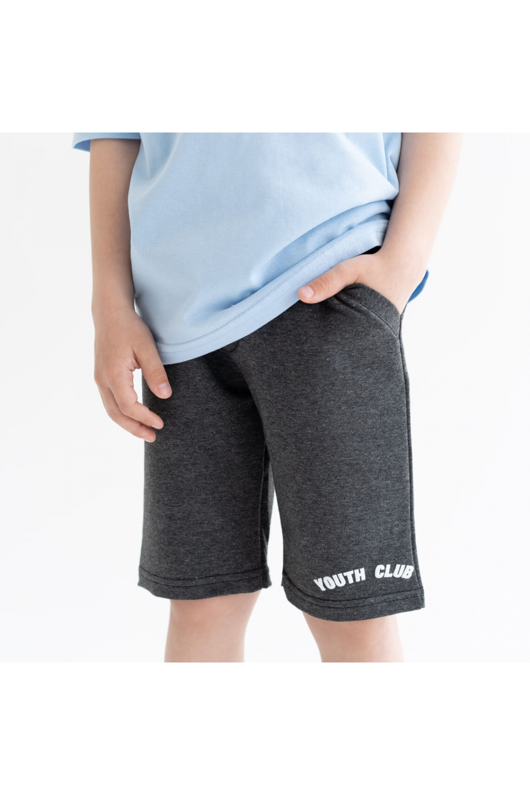 Шорти для хлопчика темно-сірий двонитка
