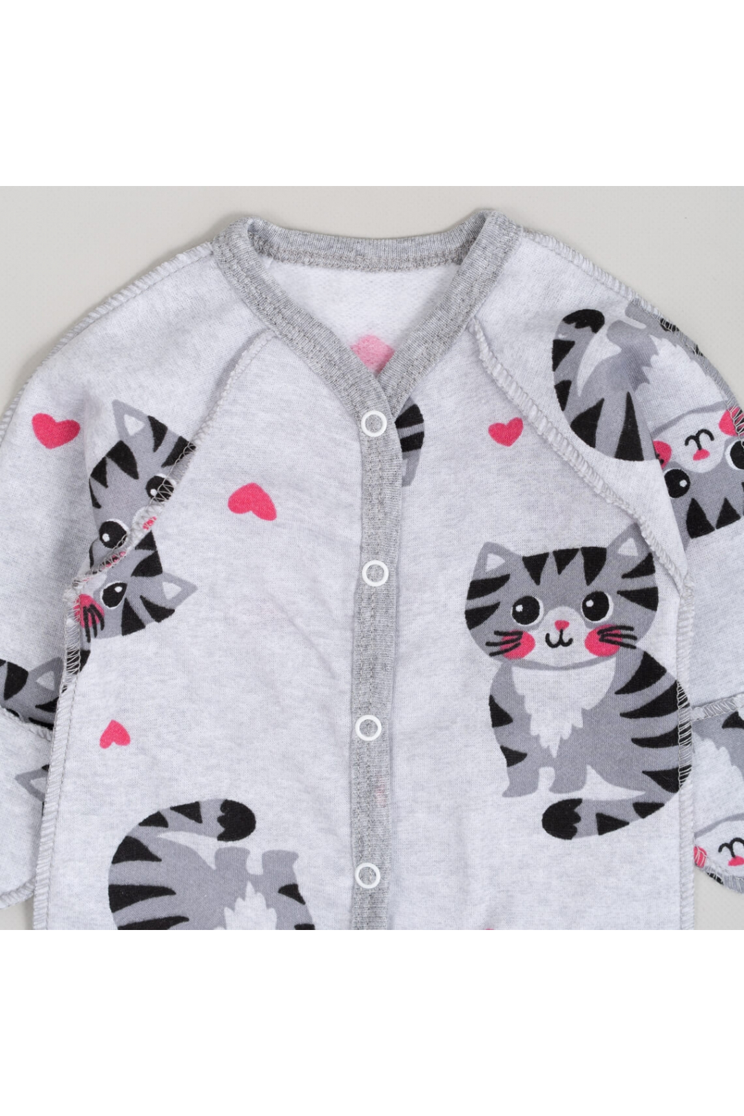 Сліп для новонароджених сірий Киці начіс високої якості(футер)