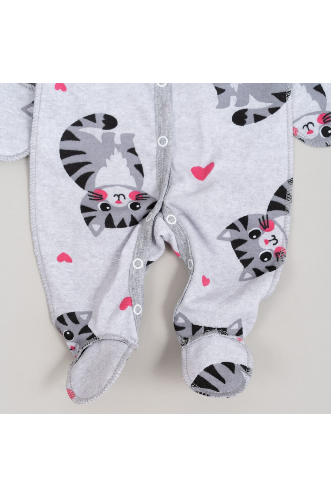 Сліп для новонароджених сірий Киці начіс високої якості(футер)