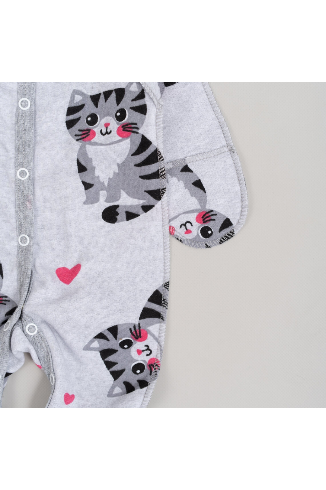 Сліп для новонароджених сірий Киці начіс високої якості(футер)