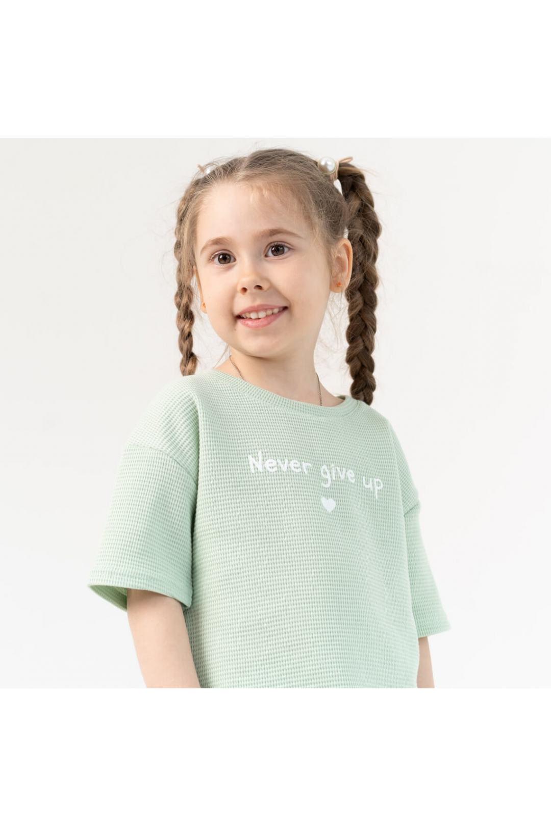 Костюм для дівчинки ментол вафельна структура