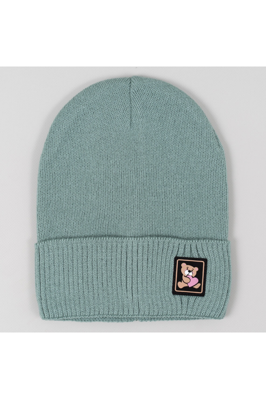 Шапка для дівчинки зелена в'язка