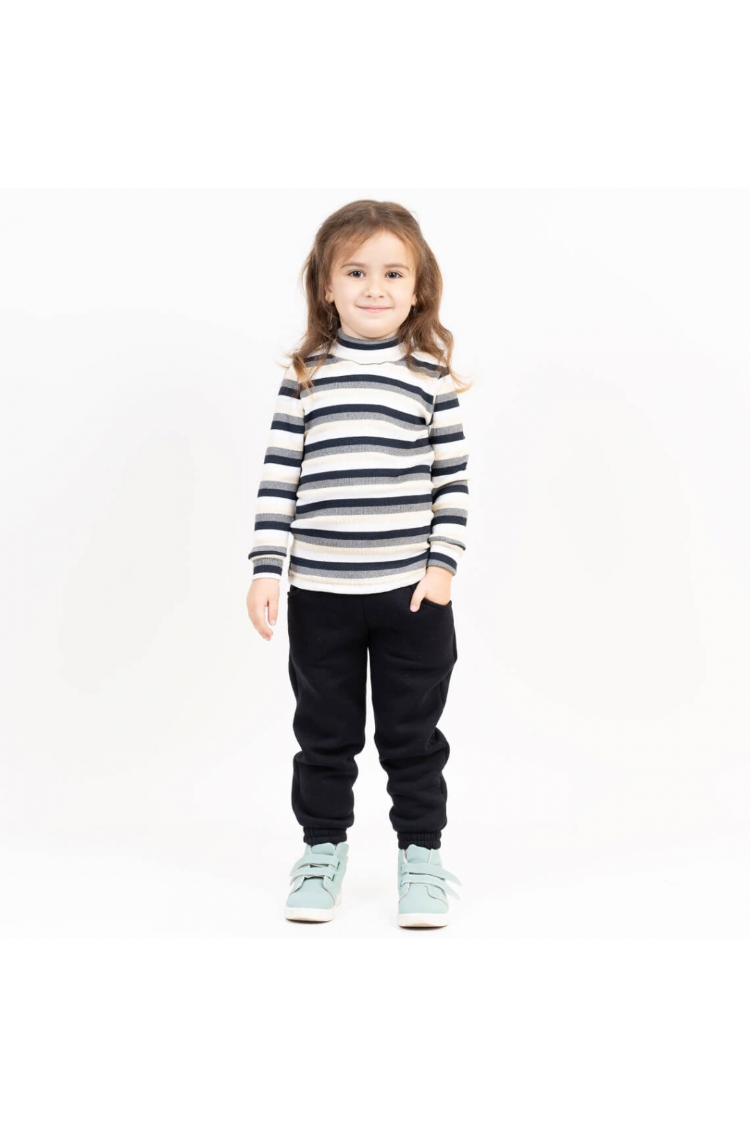 Теплі штанці для дівчинки чорний тринитка на флісі