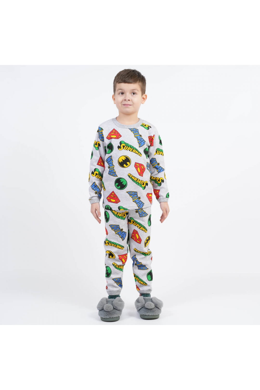 Піжами для хлопчика Супергерої сірий начіс (футер)