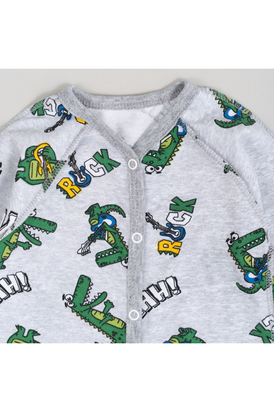 Сліп для новонароджених зелений Крокодил начіс високої якості(футер)