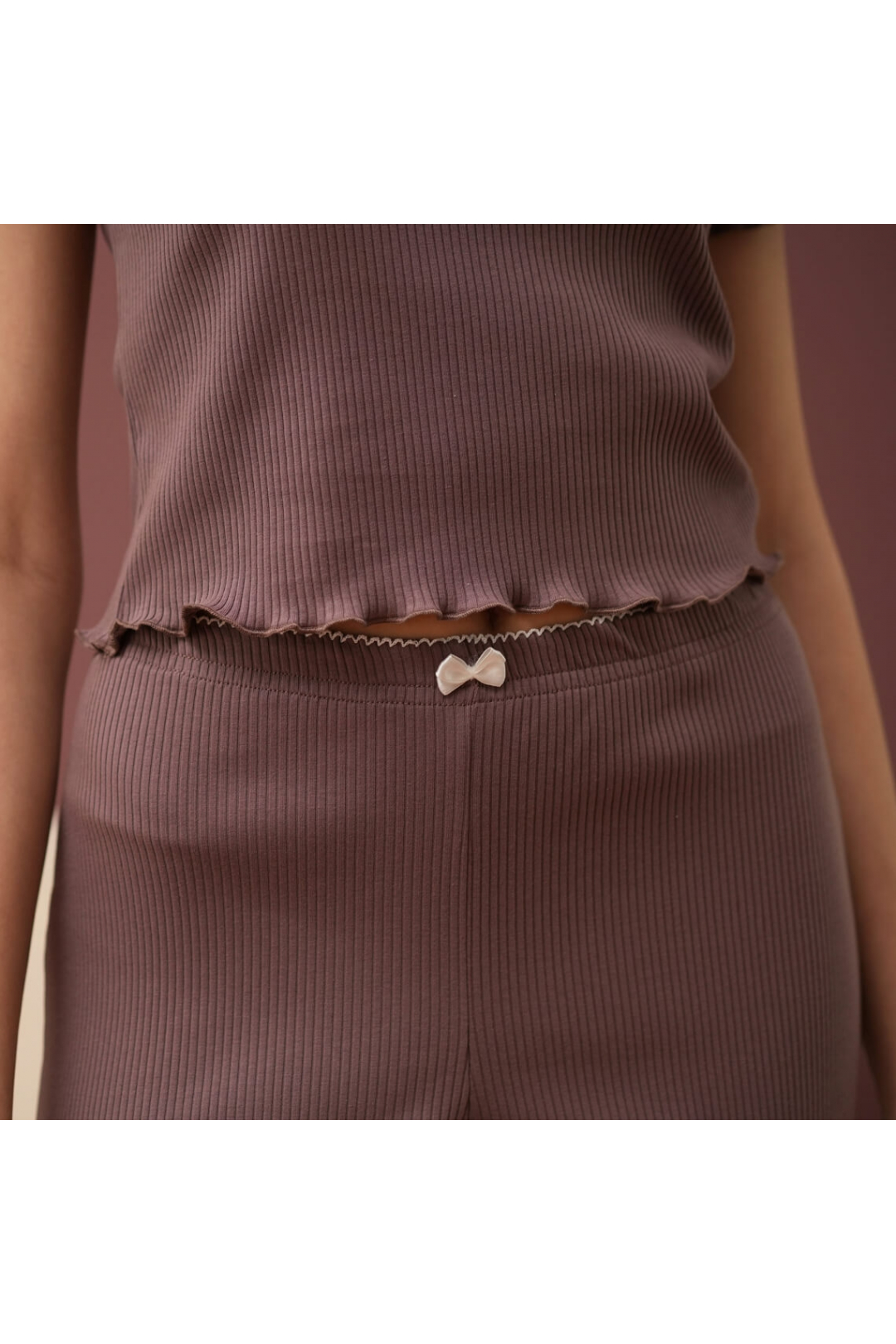 Комплект жіночий для дому сливовий рубчик преміум