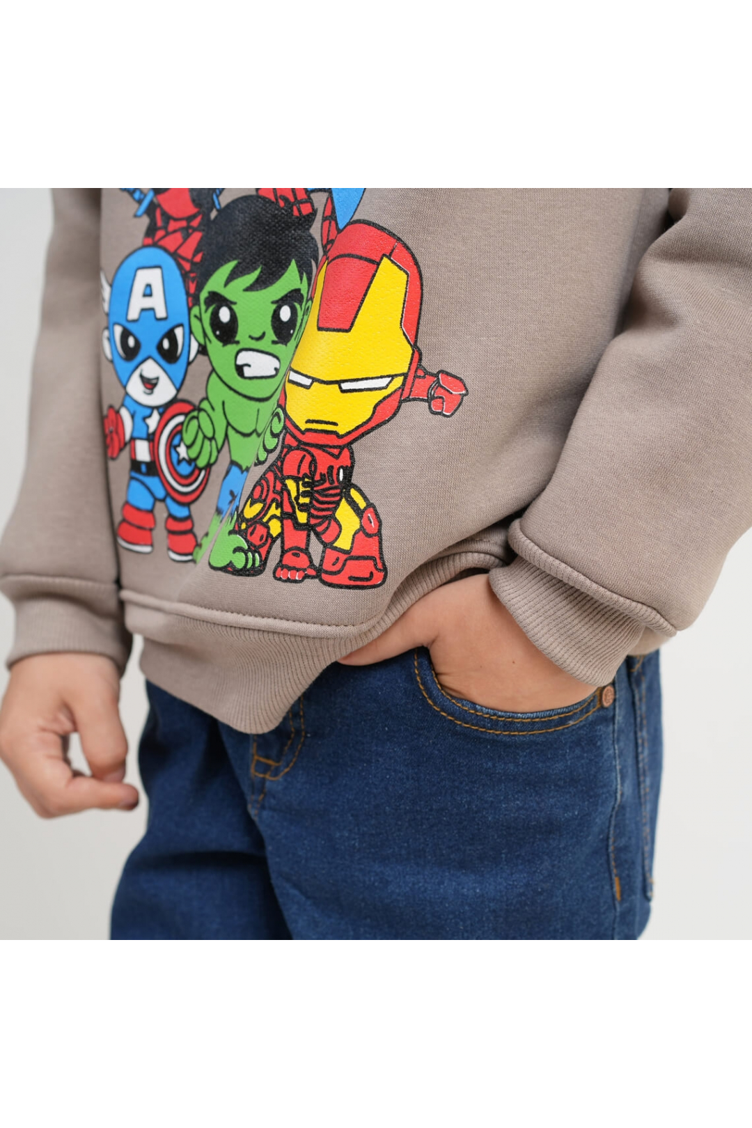 Худі для хлопчика бежевий тринитка на флісі
