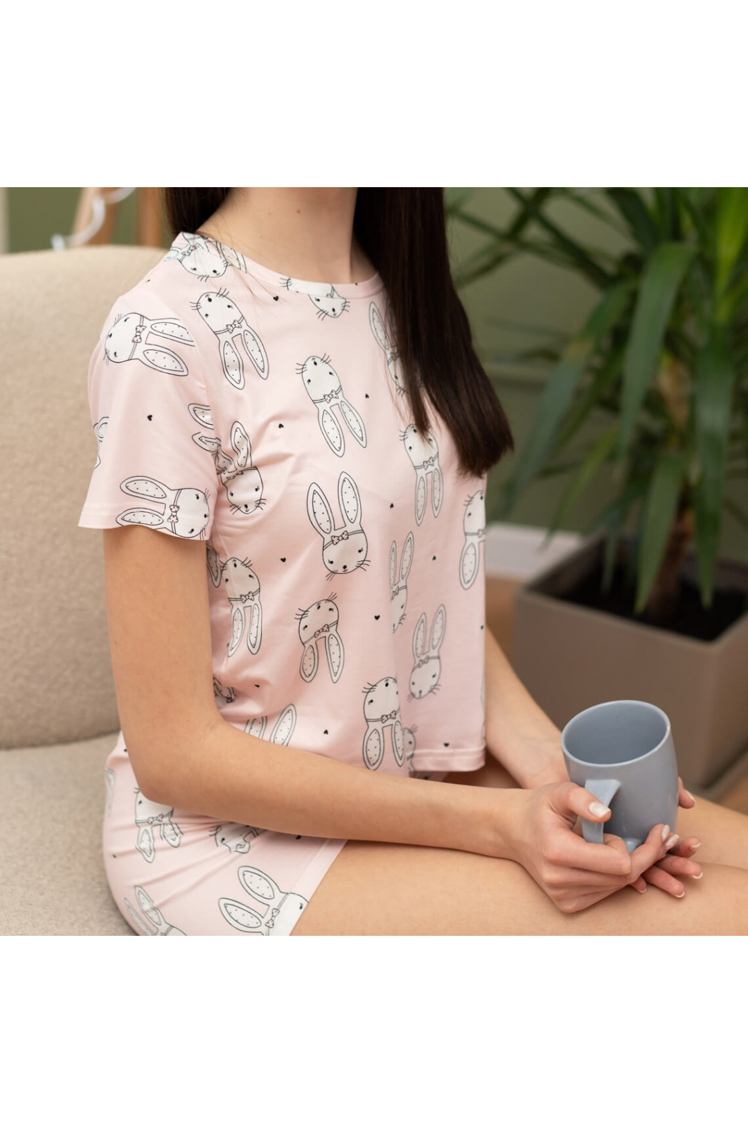 Піжама жіноча блідо-рожевий стретч-кулір