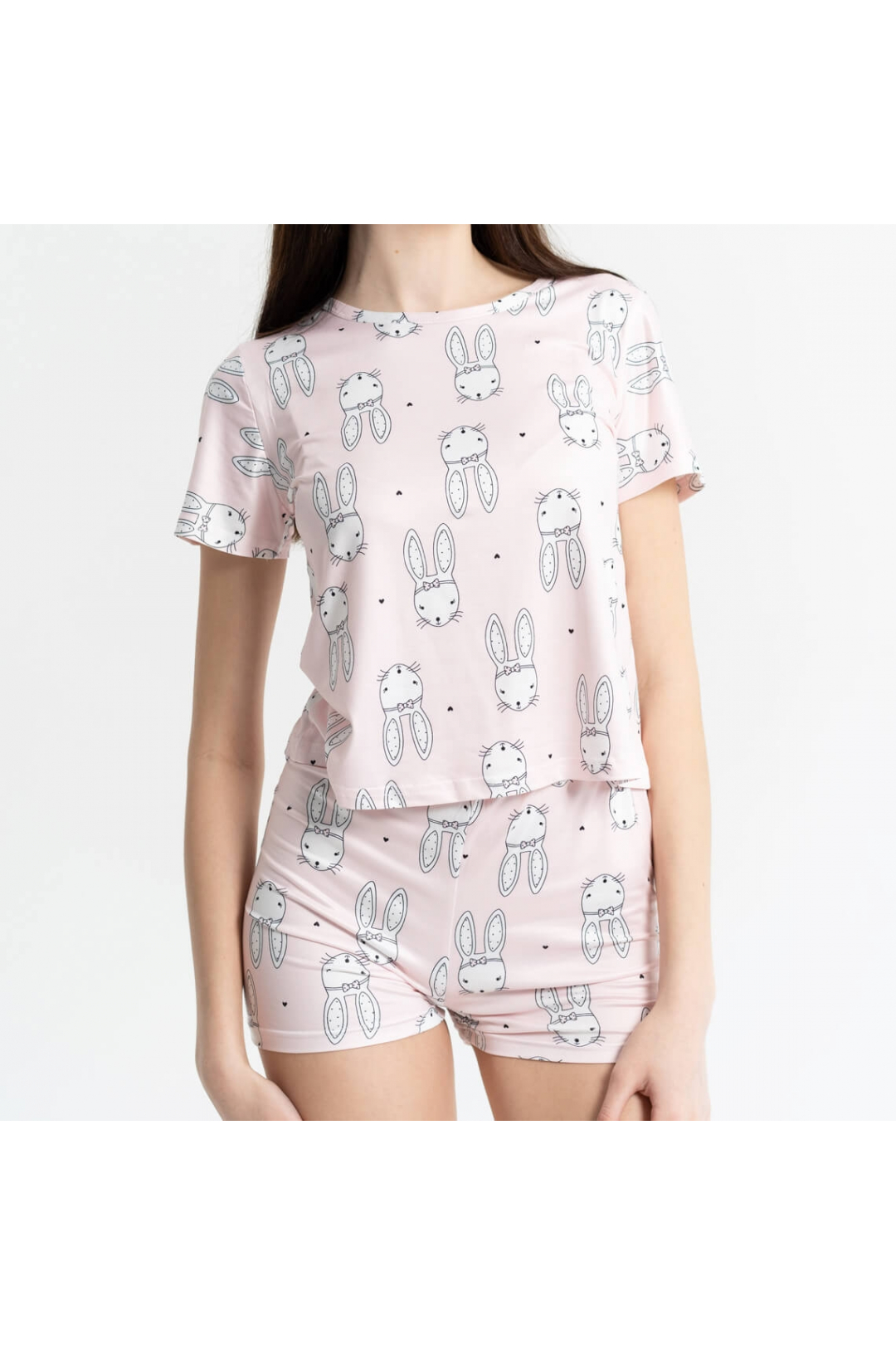 Піжама жіноча блідо-рожевий стретч-кулір