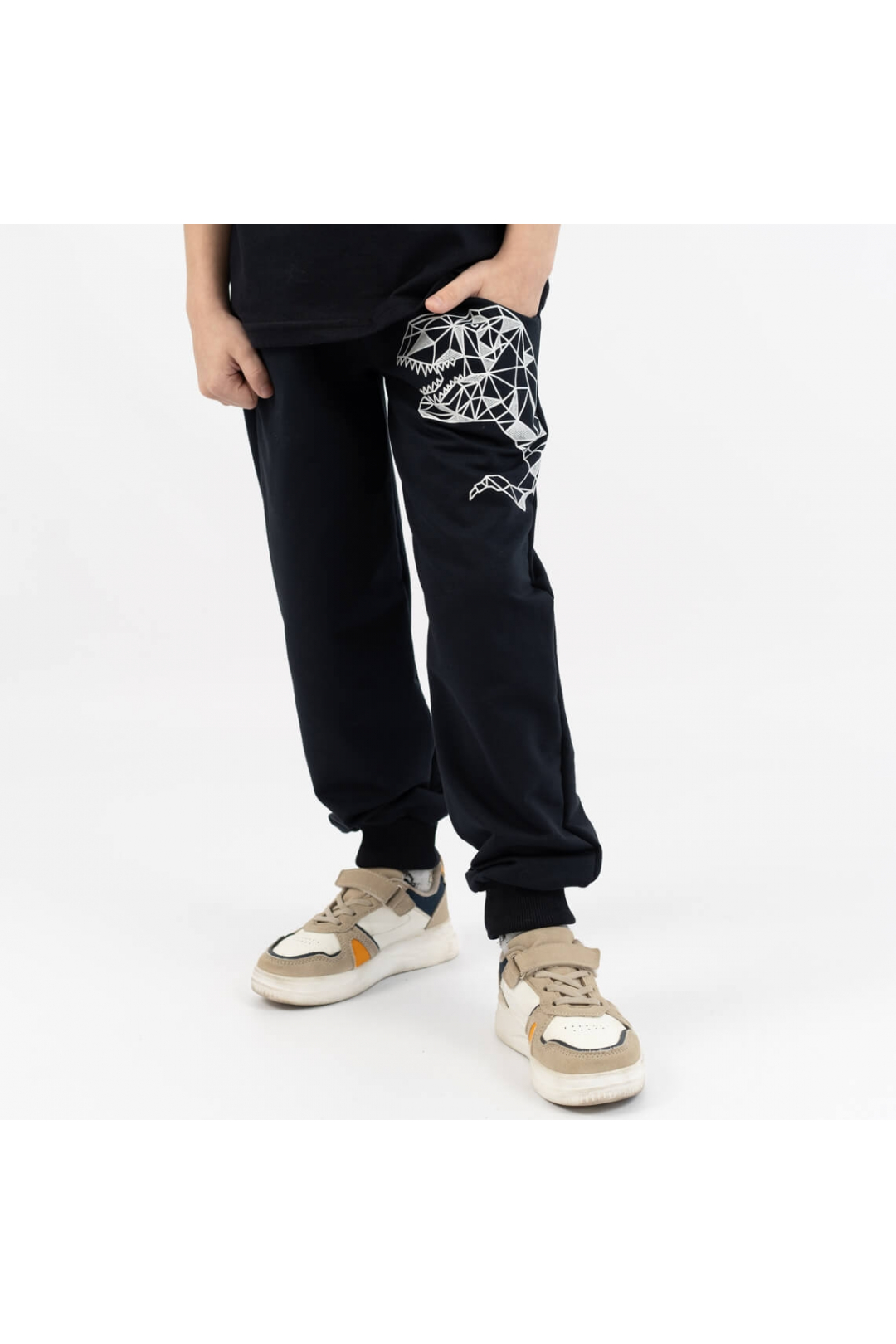 Штани для хлопчика темно-синій тринитка на флісі