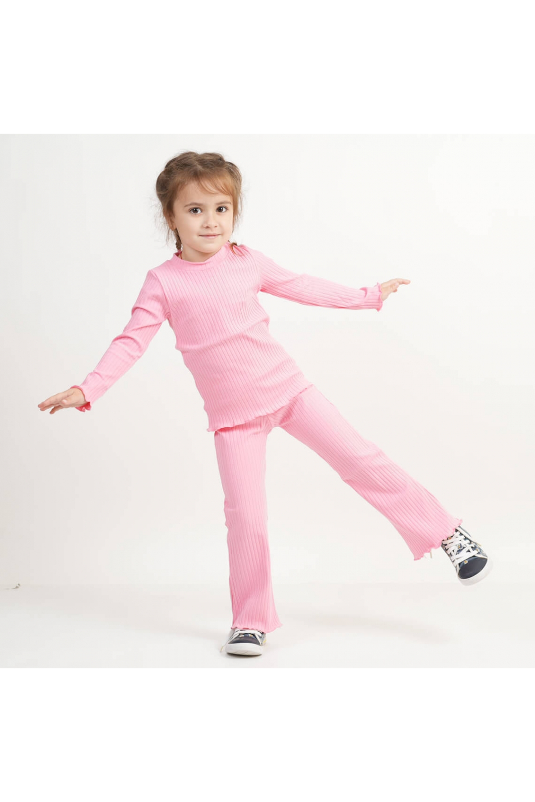 Комплект для дівчинки рожевий рубчик