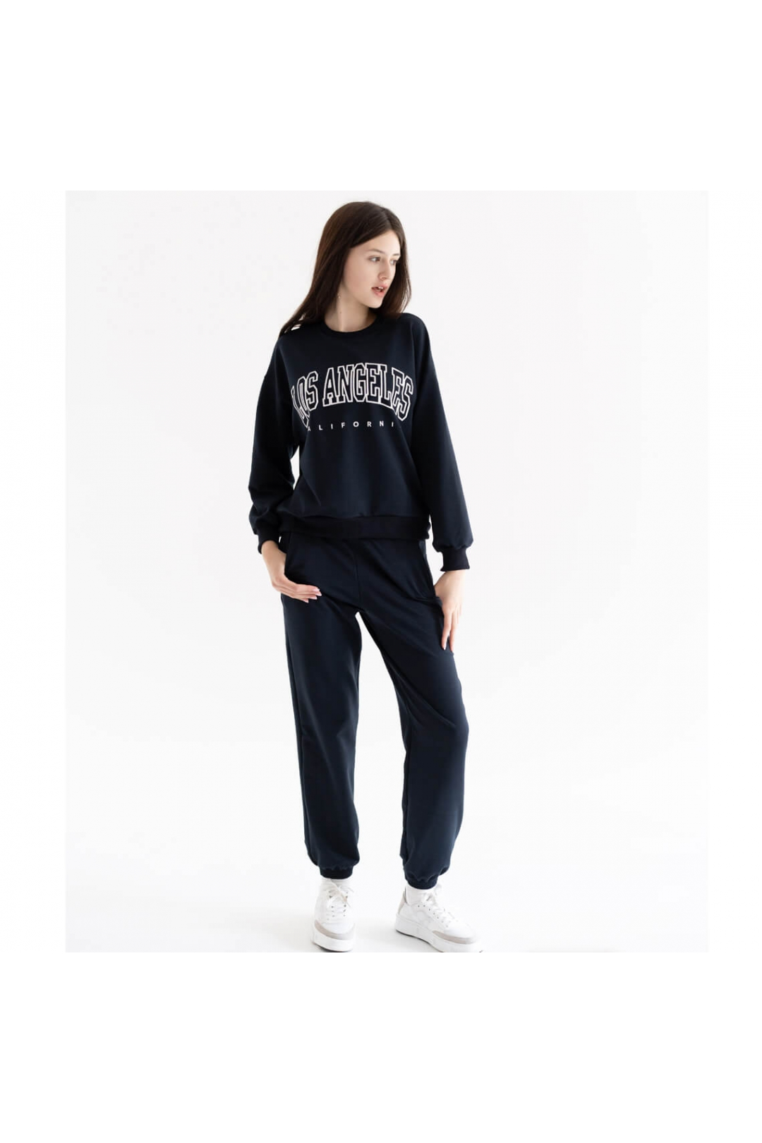 Костюм жіночий темно-синій двонитка