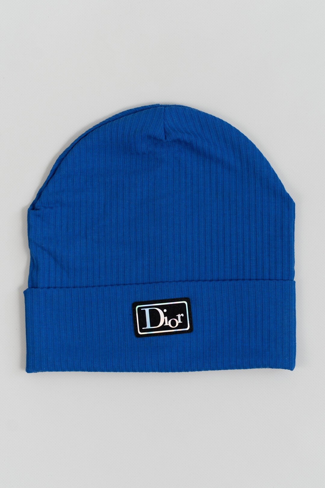 Шапка для дівчинки синій рубчик-мустанг