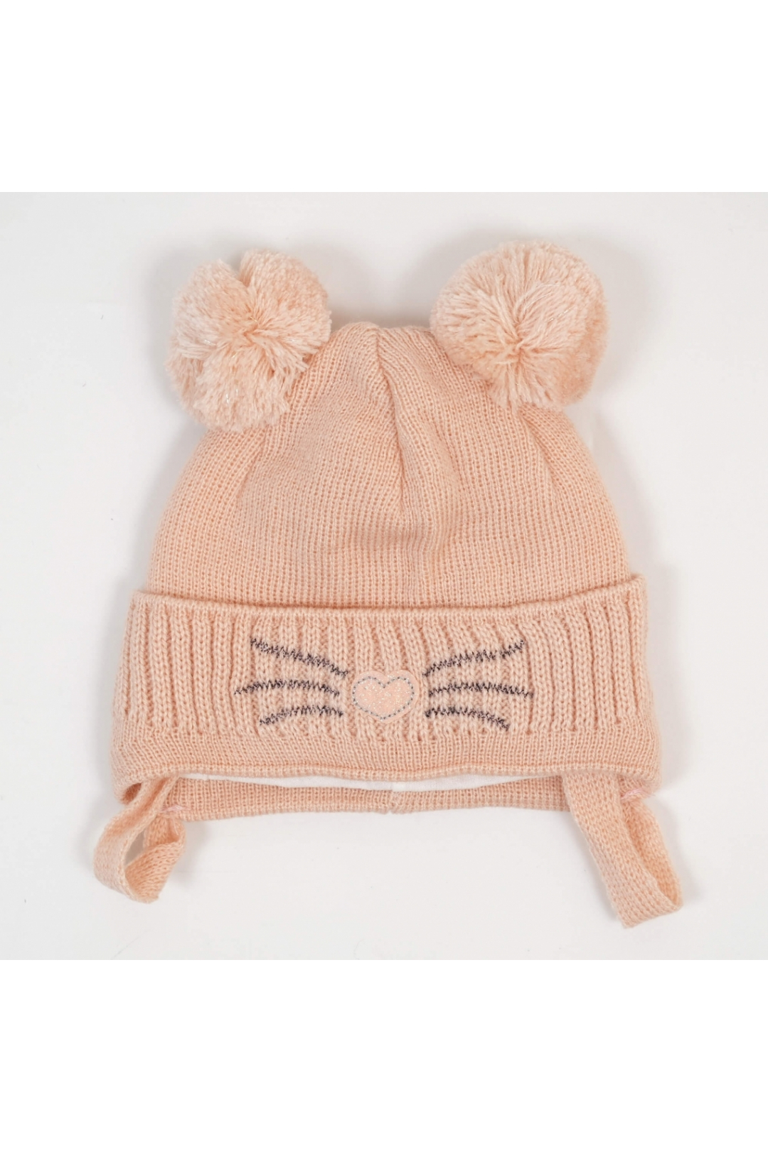Шапочка для новонародженої персиковий в'язка