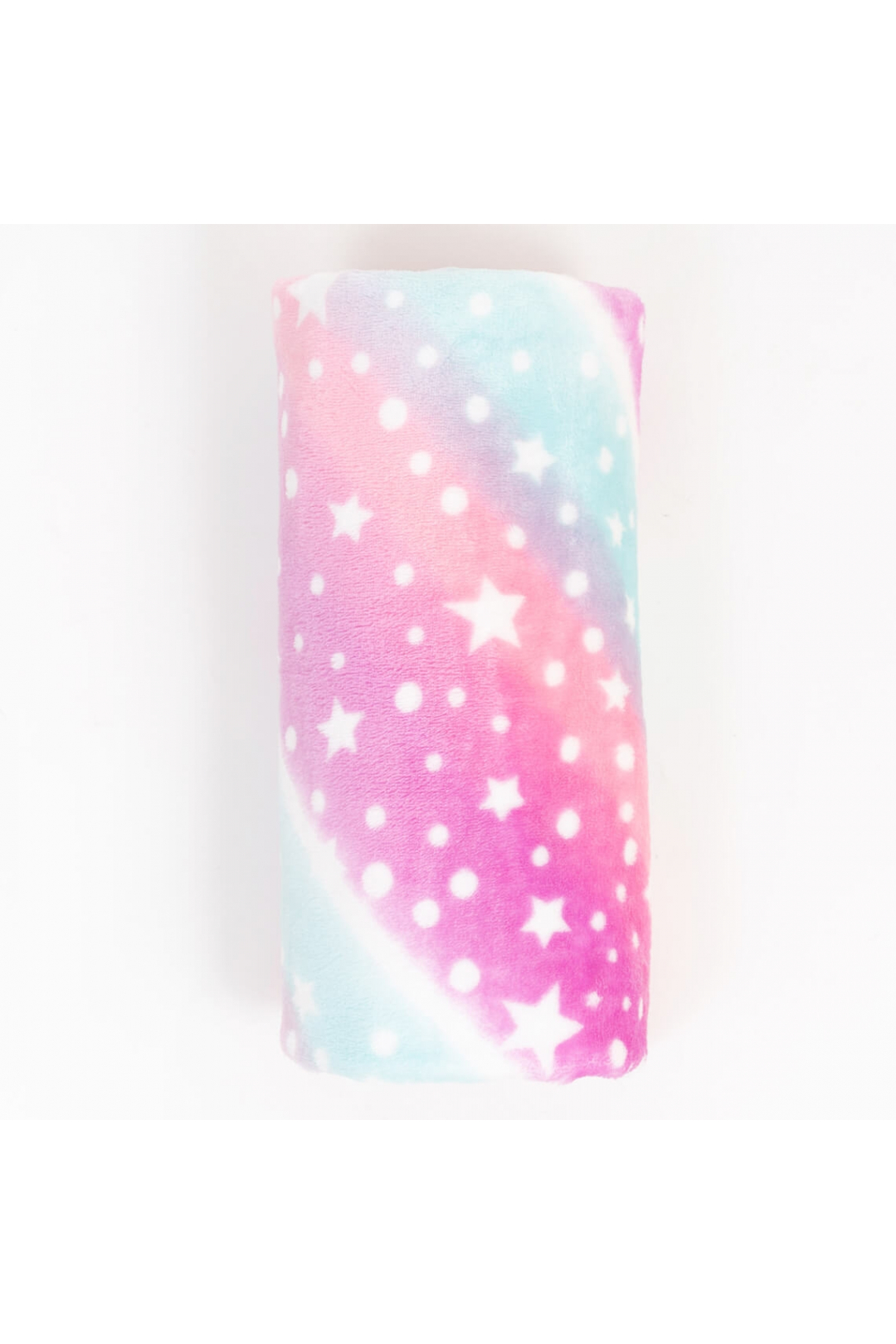 Пухнастий плед ясельний Райдужний рожевий велсофт