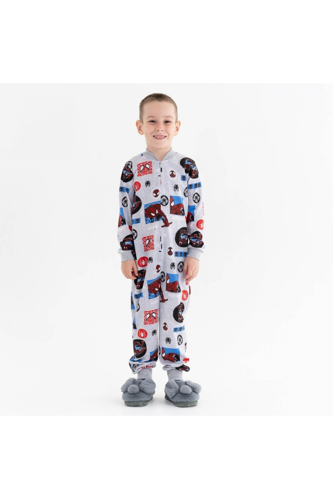 Піжама-комбінезон для хлопчика Спайдермен сірий кулір