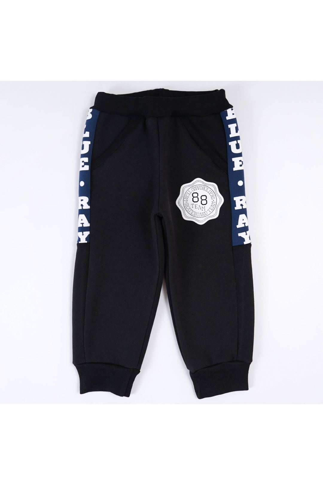 Штани для хлопчика чорний тринитка на флісі